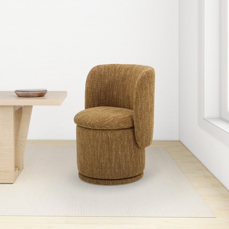 Divani Casa Norris Modern Mustard Fabric Swivel Dining Chair