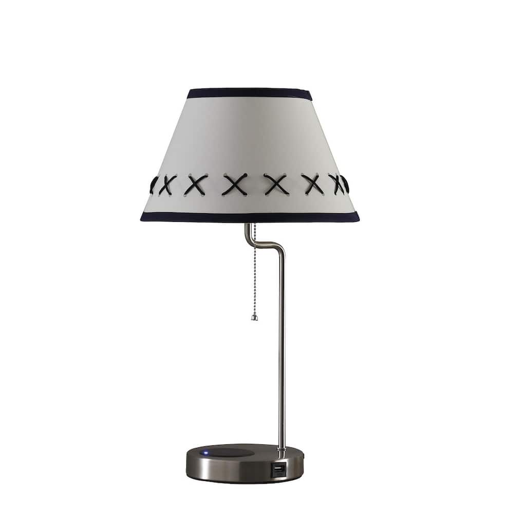 20-Inch Modern Craft Table Lamp w/ USB / Charging Station