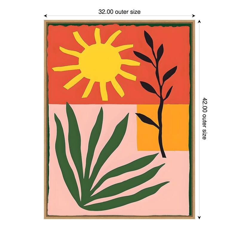 Amanti Art Bold Sol II by Walker Noble Framed Canvas Wall Art Print - Sylvie Maple - 32x42