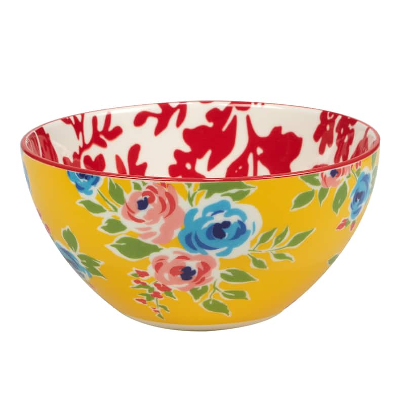 Certified International Damask Floral Assorted Designs All Purpose Bowls, Set of 6