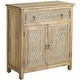preview thumbnail 2 of 1, Burhama Hand Carved Solid Wood Sideboard Whitewash