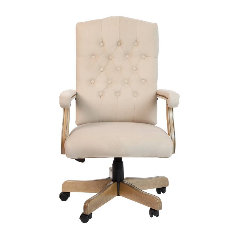 Upholstered Brown Swiveling Executive Office Armchair