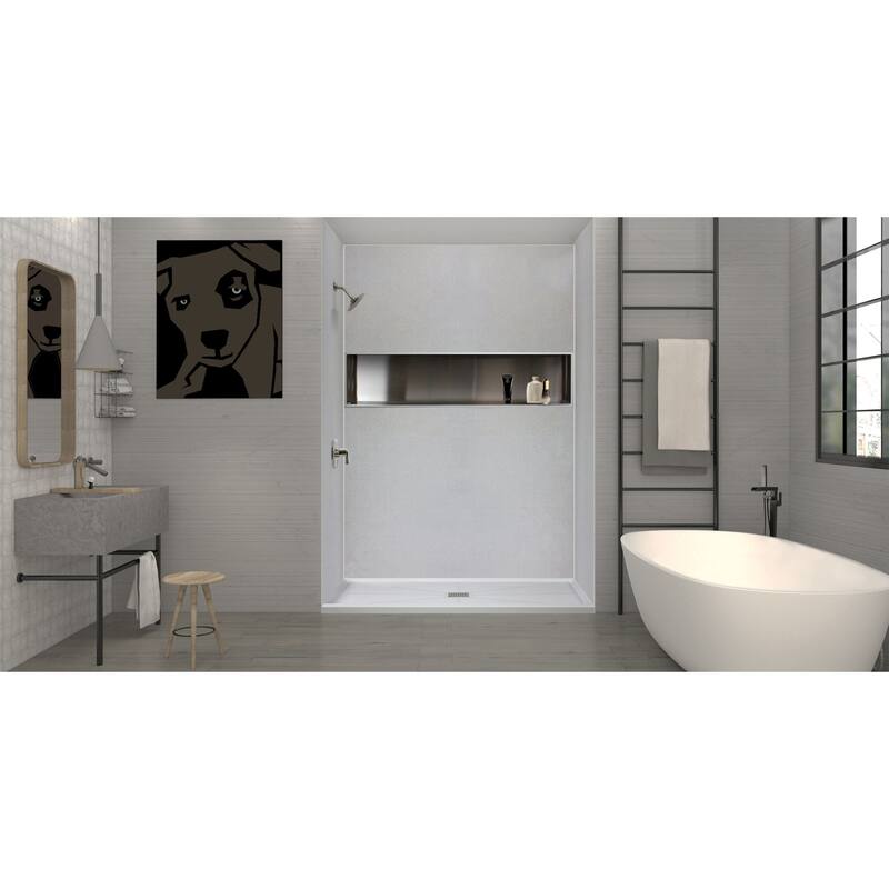 Transolid FL6036C-31 Linear 60-in L x 36-in W Single Threshold Shower Base with a Center Drain - 60-in L x 36-in W