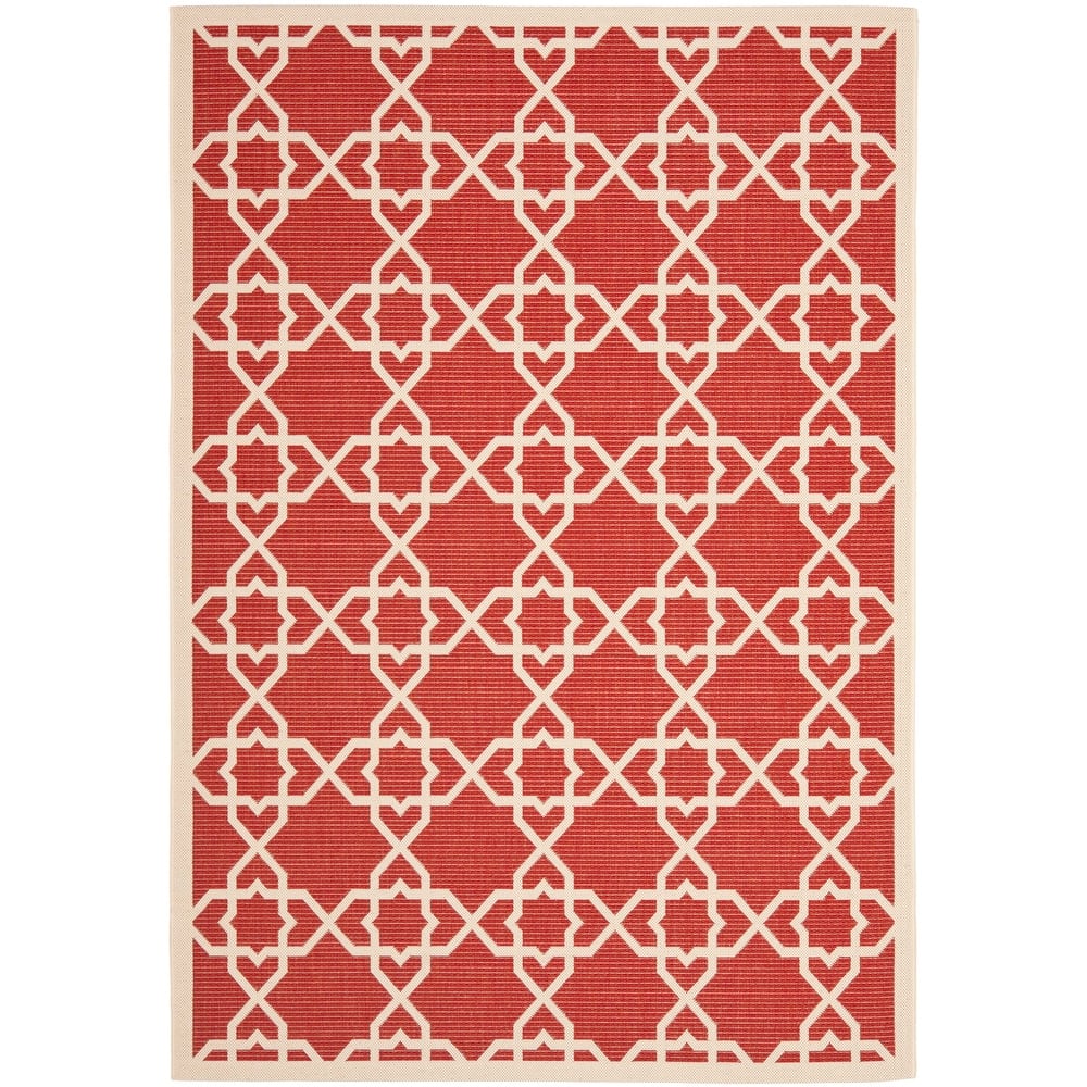 SAFAVIEH Courtyard Hanifa Trellis Indoor/ Outdoor Waterproof Patio Backyard Rug