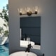 preview thumbnail 7 of 10, Dalton 3-Light 25.5 in. Wide Black Bathroom Vanity Lighting Wall Fixture, Clear Glass Shade, Dimmable, LED Compatible