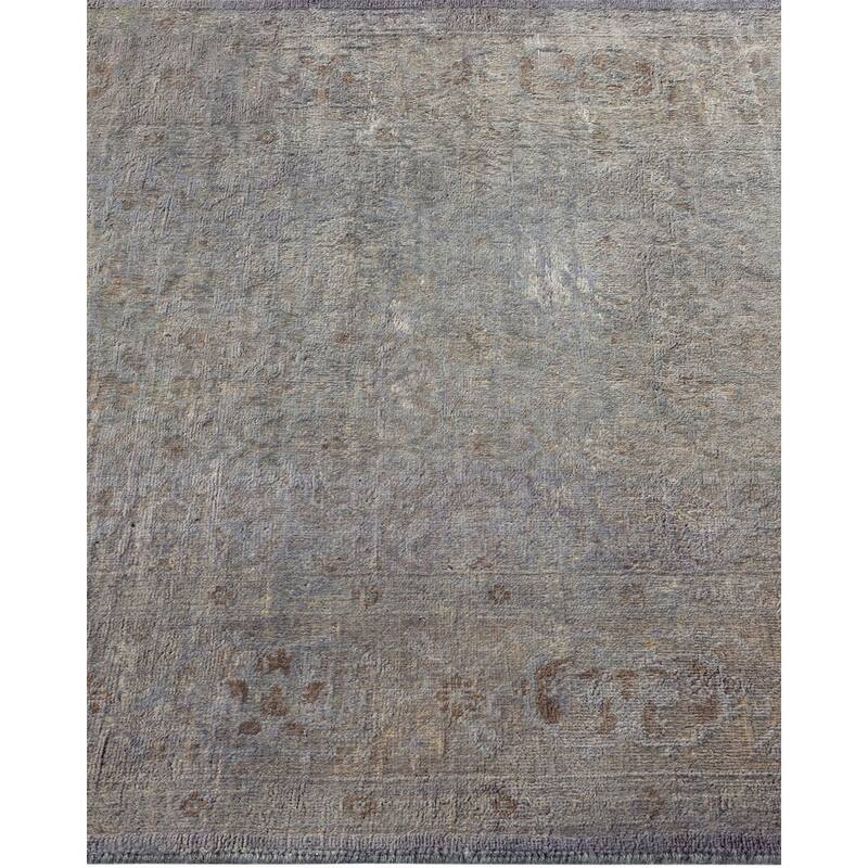 Overton Hand Knotted Wool Vintage Inspired Modern Contemporary Overdyed Gray Runner Rug - 2' 8" x 8' 0"