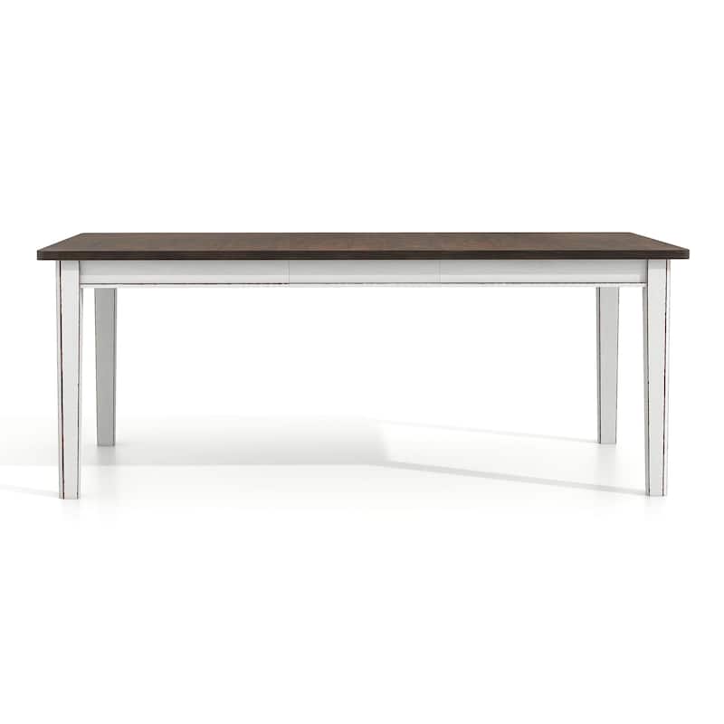 Furniture of America Abeje Rustic White 78-inch Expandable Dining Table