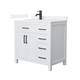 Option White / White Quartz Top / Matte Black Hardware