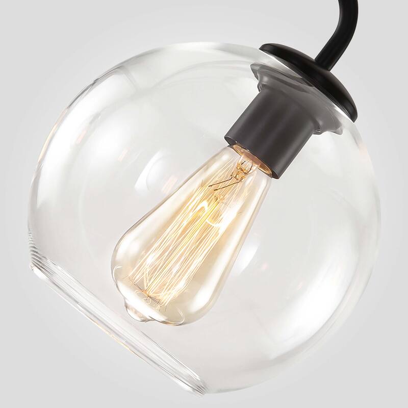 5-Light Modern Dimmable Sputnik Glass Globe Bubble Island Chandelier with Clear Glass Globe Shades