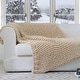 preview thumbnail 4 of 48, Cheer Collection Ultra Plush Chunky Cable Knit Throw Blanket Taupe