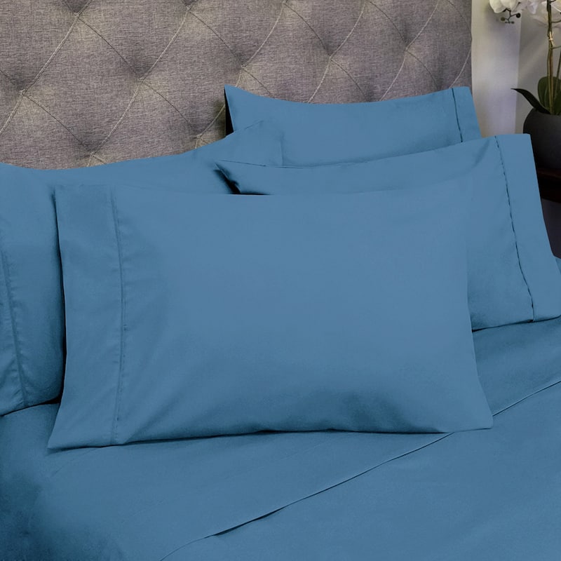 Sweet Home Collection Luxurious Ultra Soft 6-Piece Bed Sheet Set - Twin - Denim