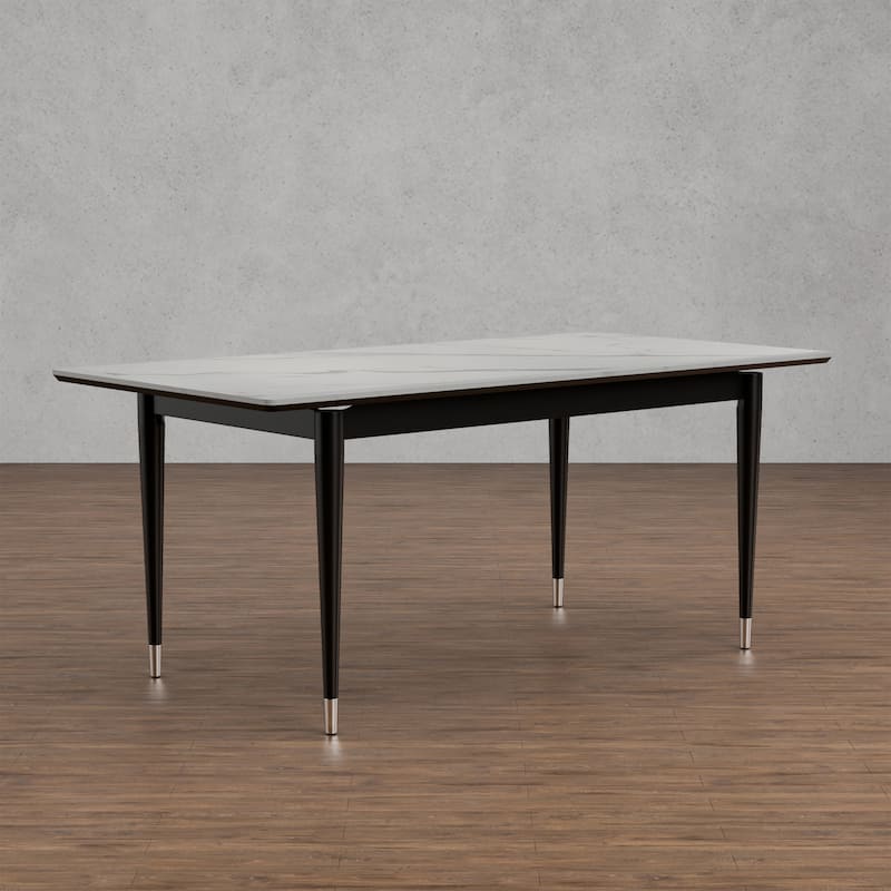 Furniture of America Kalor Modern 71-inch Sintered Stone Top Rectangle Dining Table - Black and White