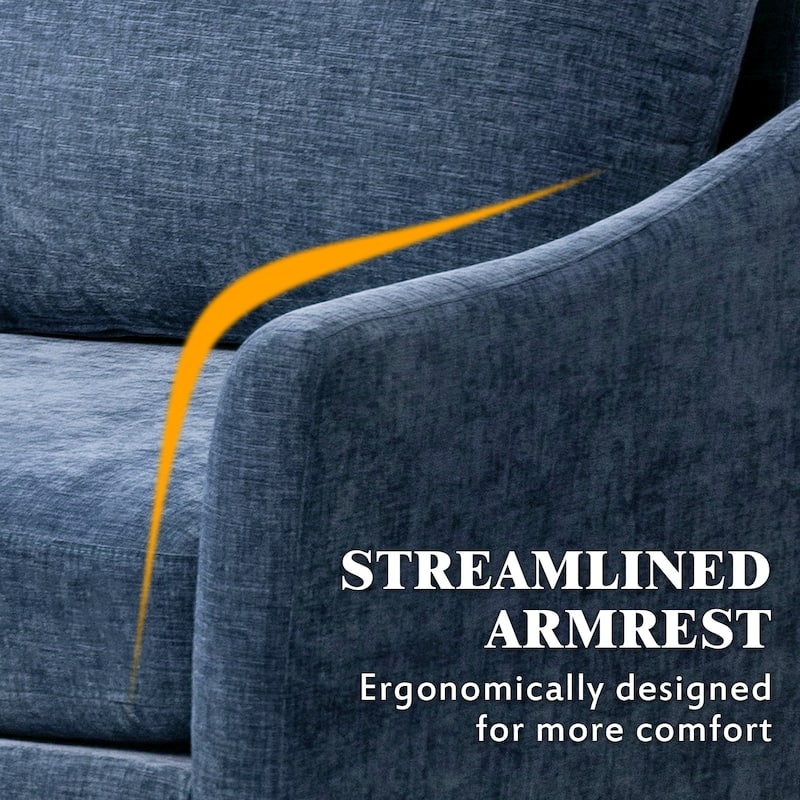 EROMMY U Shaped 6-seat Sectional Sofa Couch, Reversible Sleeper in Modern Chenille Design, with Chaise Lounge and Ottoman