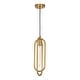 preview thumbnail 3 of 2, Pristin Gold Abstract Open Metal Frame 1-Light Pendant Light