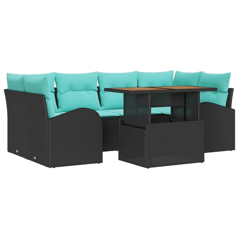 vidaXL 7 Piece Garden Sofa Set with Cushions - 92.1×48.8×27.2