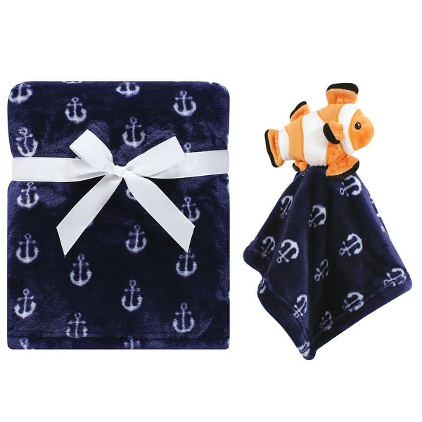 slide 1 of 1, Hudson Baby Infant Boy Plush Blanket with Security Blanket, Clownfish, One Size - Clownfish - One Size One Size - Clownfish