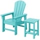 preview thumbnail 86 of 193, Laguna Kids Outdoor Poly Adirondack Chair With Side Table 2-Piece Set Turquoise