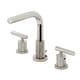 preview thumbnail 12 of 34, Kingston Brass Convergent Two-Handle 3-Hole Deck Mount Widespread Bathroom Faucet with Knurled Handle and Brass Pop-Up Drain Polished Nickel