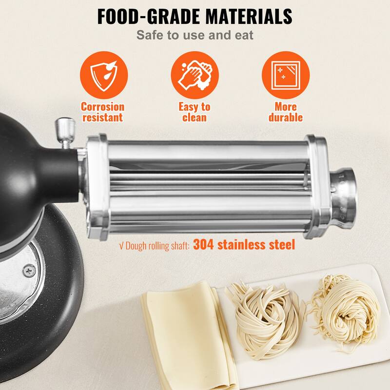 VEVOR Pasta Attachment for KitchenAid Stand Mixer,8 Adjustable