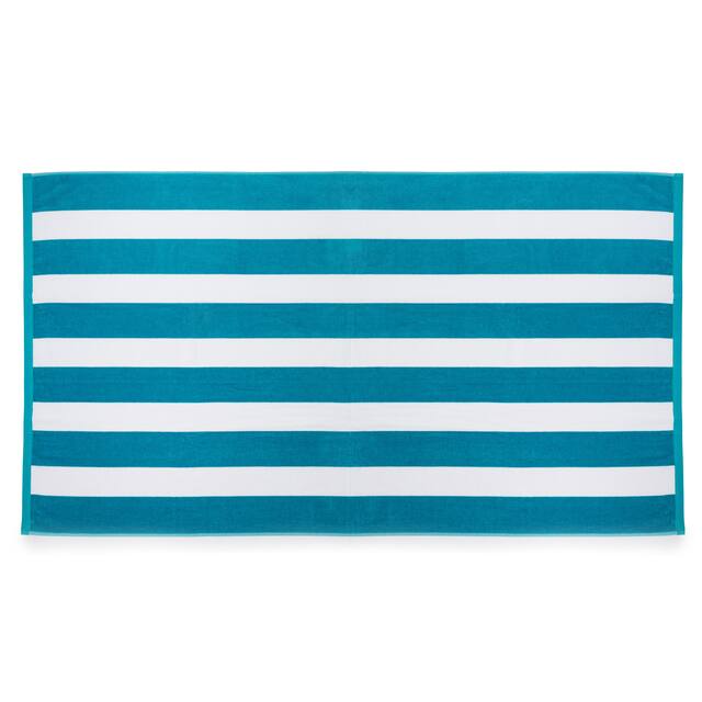 Porch & Den Rosina Oversized Striped Cabana Beach Towels (Set of 2) - 40x72
