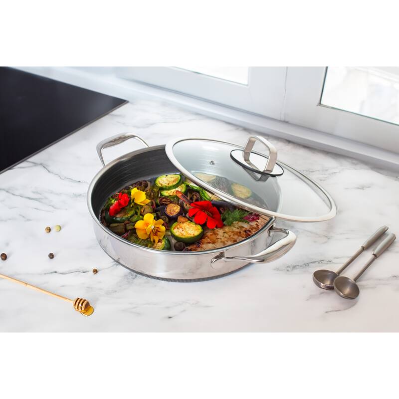 LIVWELL DiamondClad 8pc Hybrid Nonstick Stainless Steel Cookware Set
