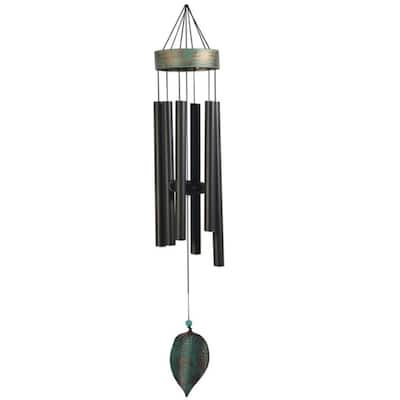 Q-Max 39.5" Long Metal Black Wind Chime