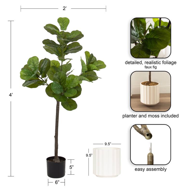 Kate and Laurel Fidmont Faux Fiddle Fig Tree