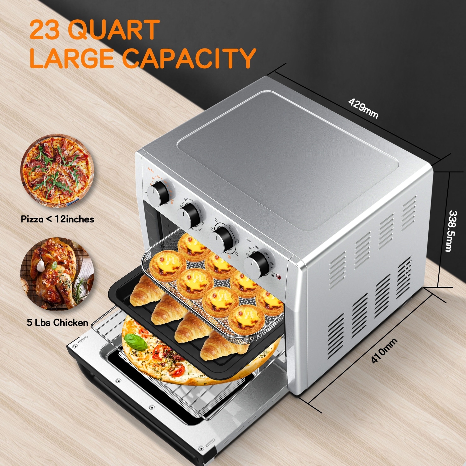 Elite Gourmet Multi-Use 21-Liter Air Fryer Oven