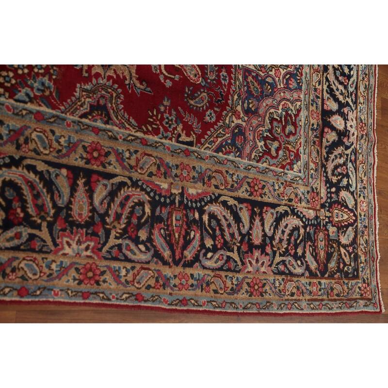 Vegetable Dye Yazd Persian Antique Area Rug Handmade Wool Carpet - 7'10"x 11'10"