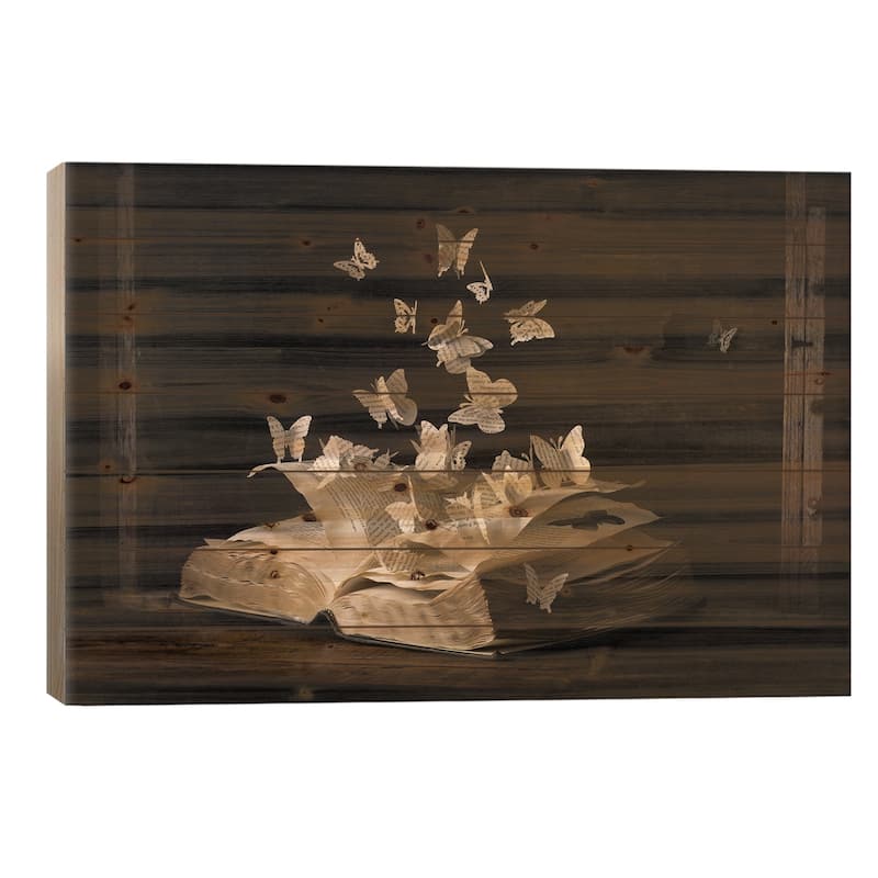 Lepidopterology Print On Wood by Heather Bonadio - Multi-Color - 18x26x1.5