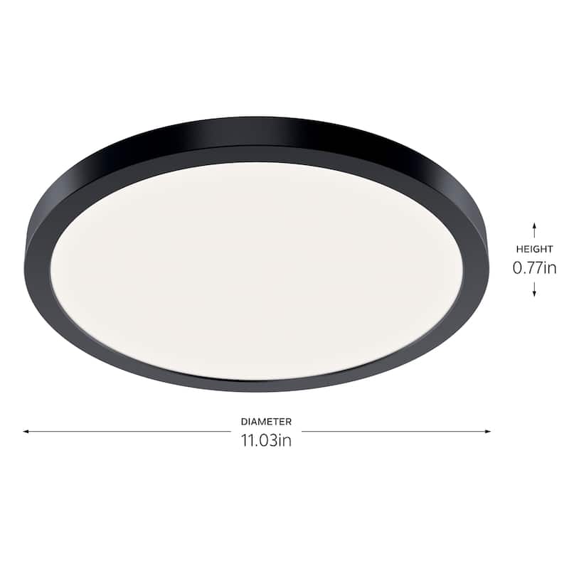 Kichler Lighting Ara 11.25" Round LED Flush mount in Black - 11.03