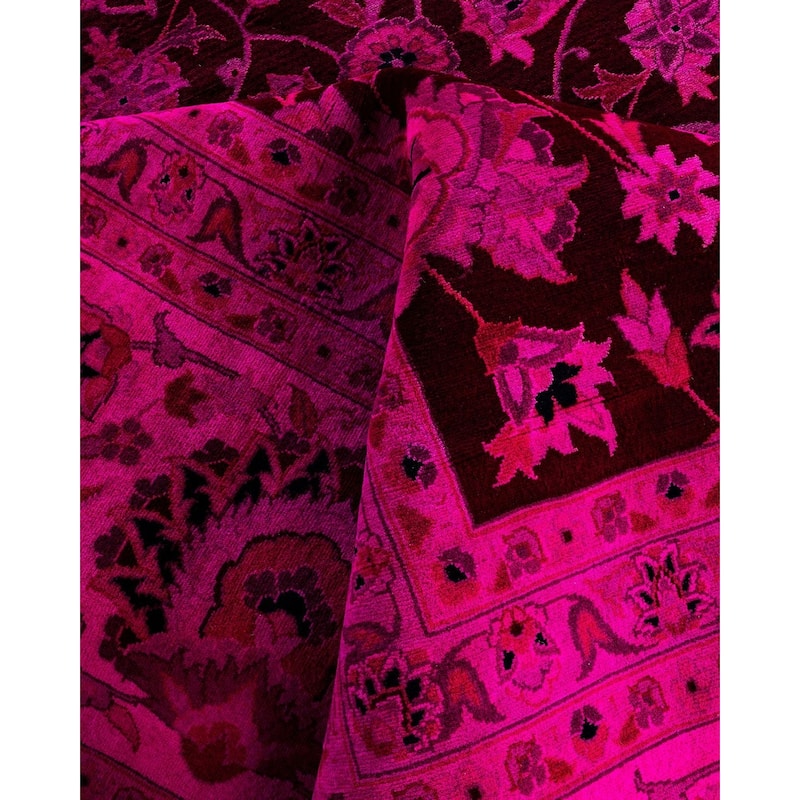 Fine Vibrance One-of-a-Kind Hand-Knotted Area Rug - Pink, 12' 0" x 18' 2" - 12' 0" x 18' 2"