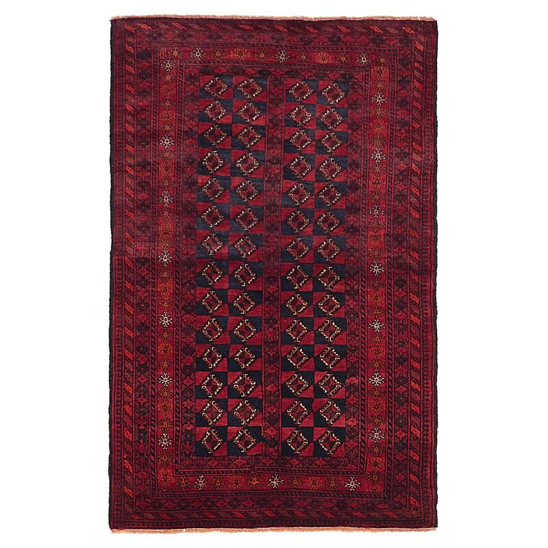 ECARPETGALLERY Hand-knotted Teimani Red Wool Rug - 3'11 x 6'3