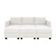Option 3-Seater with 3 Ottoman,White Down