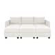 Option 3-Seater with 3 Ottoman,White Down