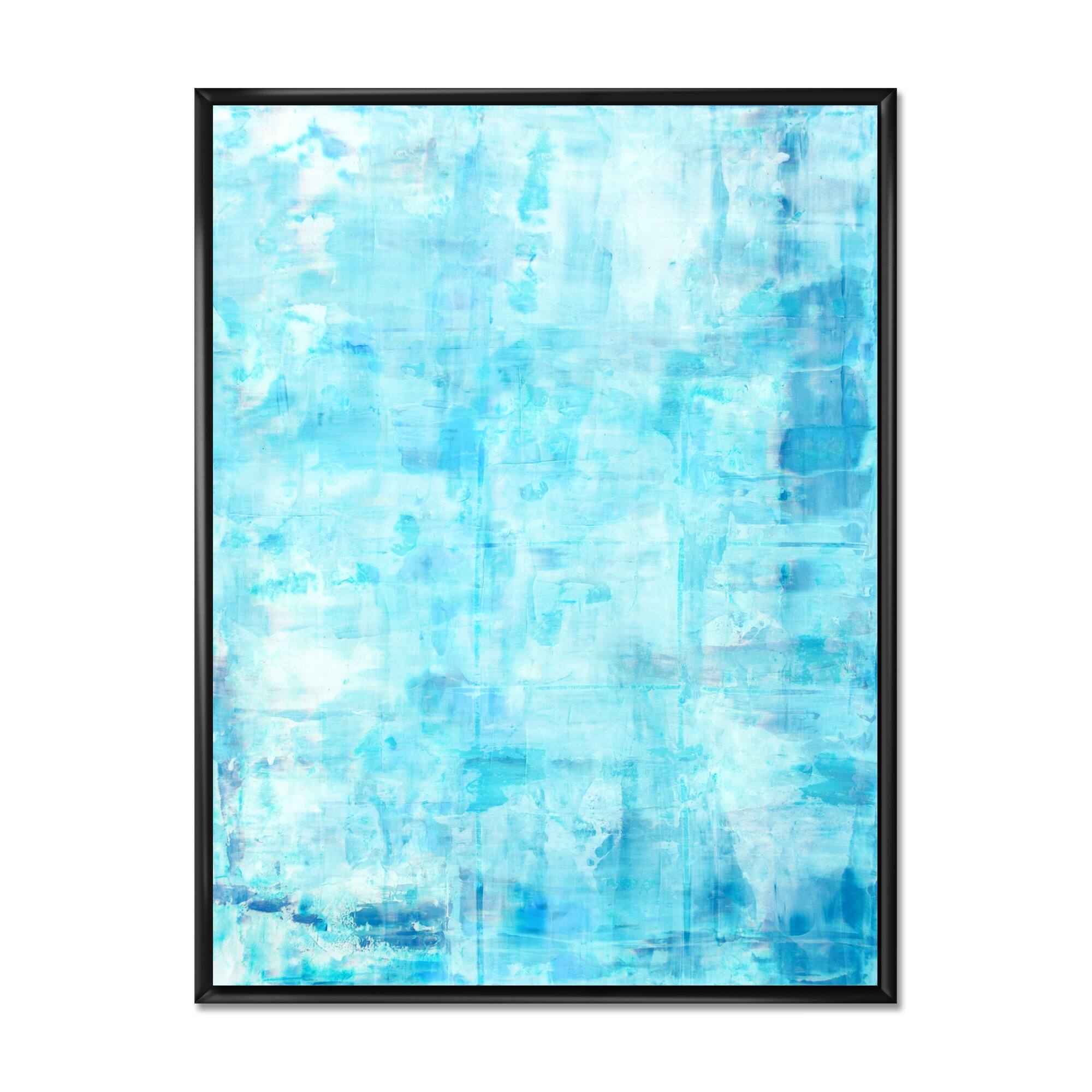 Designart "Blue Abstract Art Painting II" Modern Framed Canvas Art Print Bed Bath & Beyond