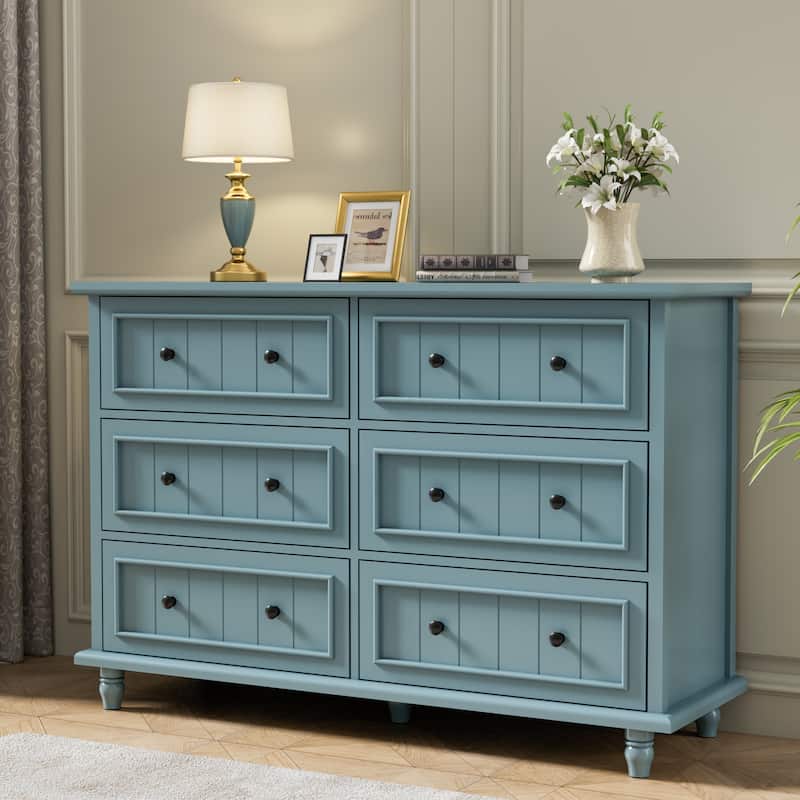 Vintage 6-Drawer Dresser Mid-Century Storage Chest