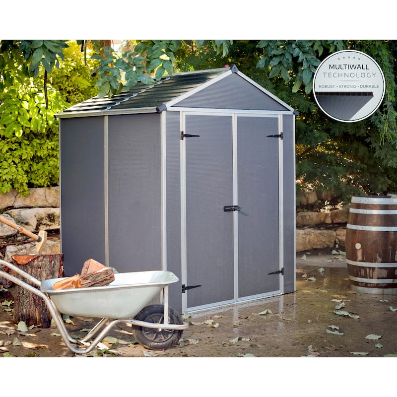 Rubicon Dark Gray Garden Storage Shed