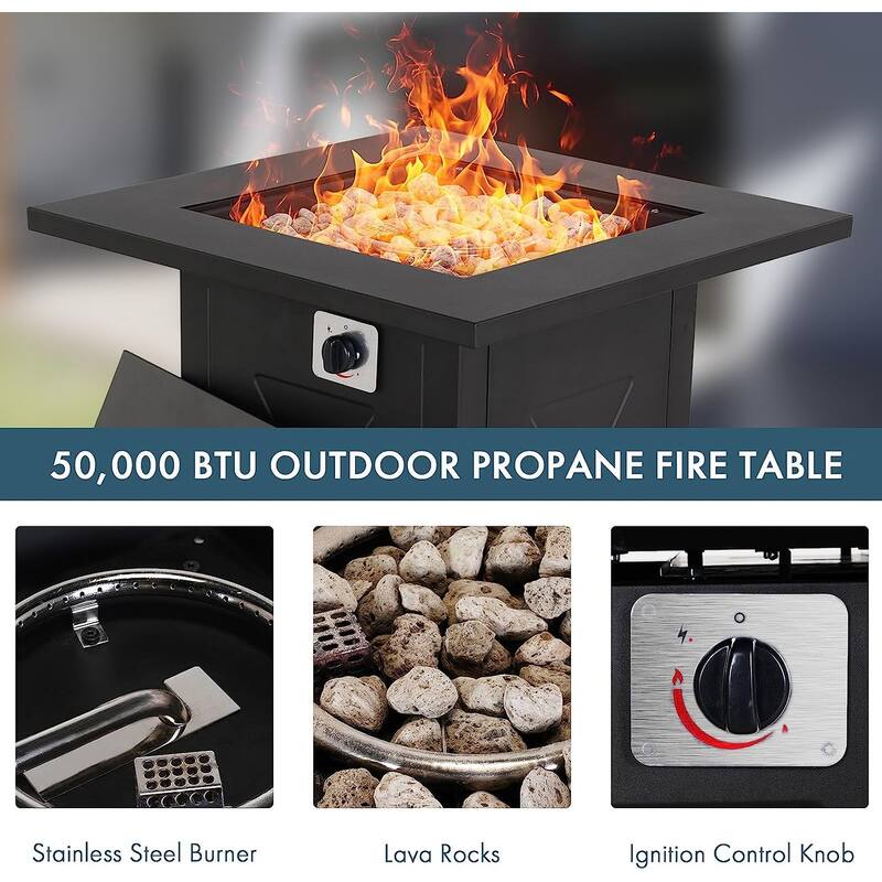 Fire Pit Table, Propane Firepit Outdoor Gas Fire Pits Clearance, 50,000 ...