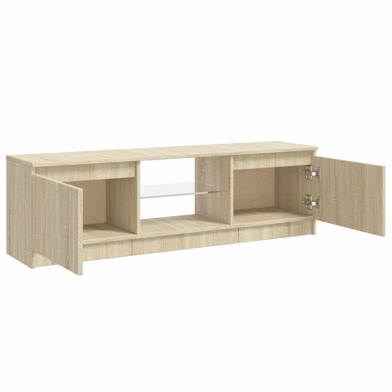 vidaXL TV Stand with LED Lights Sonoma Oak 47.2"x11.8"x14.2" - 47.2" x 12" x 14"