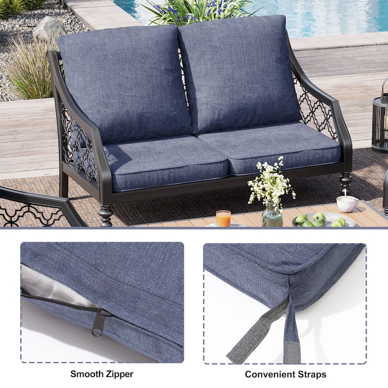 21 W in x 22 D in. Outdoor Deep Seat Chair Cushion Set Dining Patio Chair Pad Set