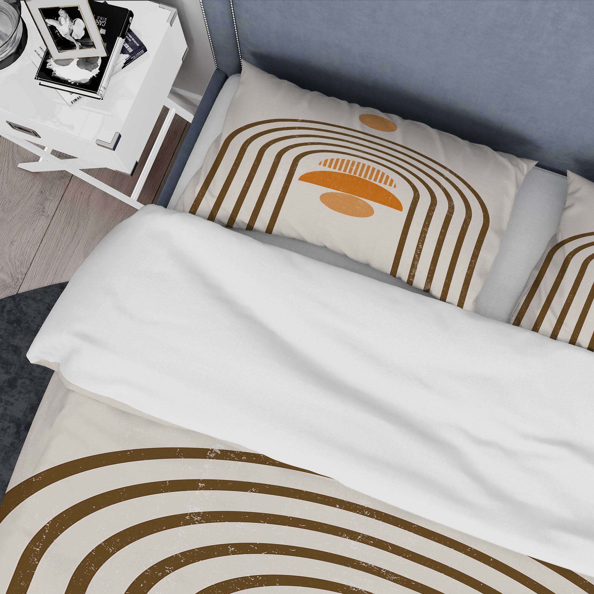 Designart 'Abstract Rainbow Sun and Moon In Earth Tones IV' Modern