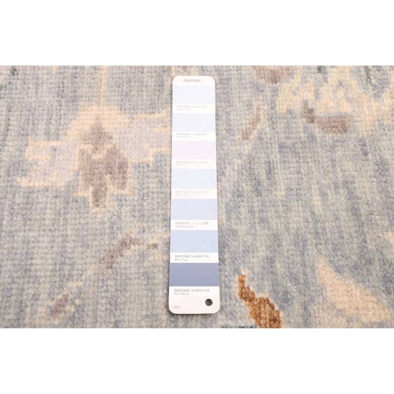 ECARPETGALLERY Hand-knotted Modern Oushak Light Denim Blue Wool Rug - 8'1 x 9'11