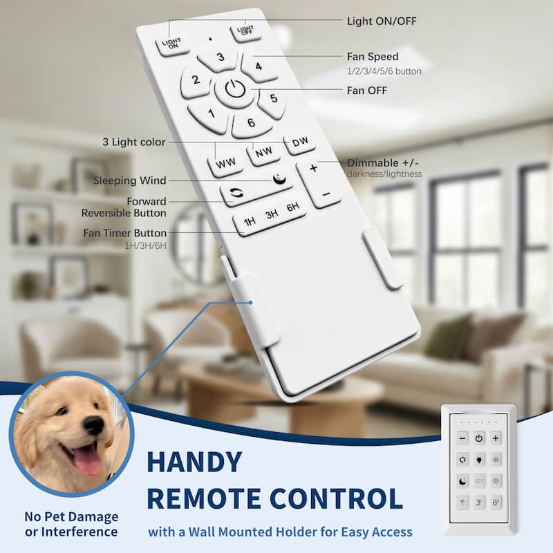 Cusp Barn 52" Modern Ceiling Fan with Light and Remote, LED Integrated Dimmable Reversible DC Motor Ceiling Fan for Living Room