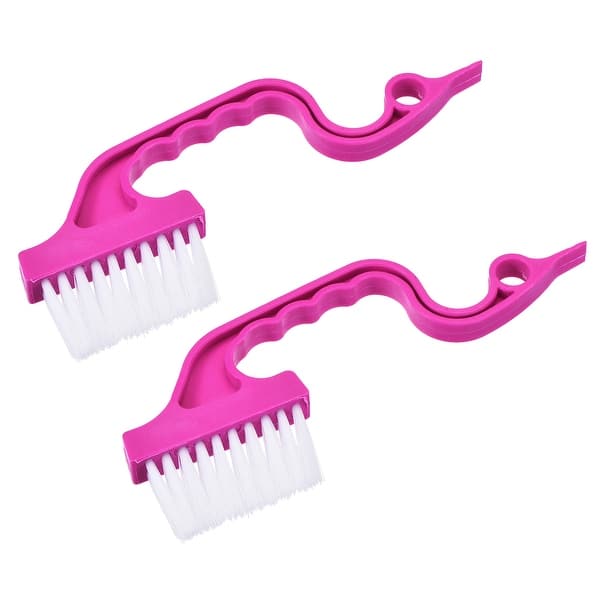 2Pcs Window Track Gap Cleaning Tool Hand-held Groove Brush Red