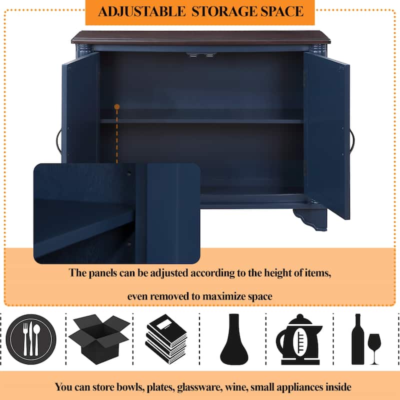 Retro Entryway Table with Adjustable Storage Shelf