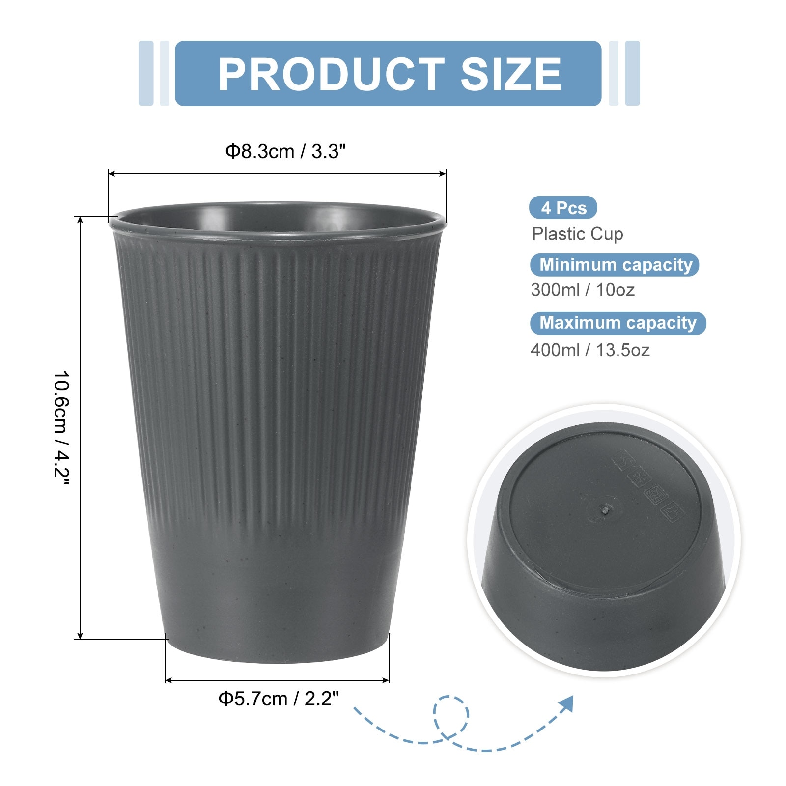 Simple Toothbrush Cup, Dishwasher Safe Bathroom Tumbler Reusable Plastic Cup Set for Storing Toothpaste Combs