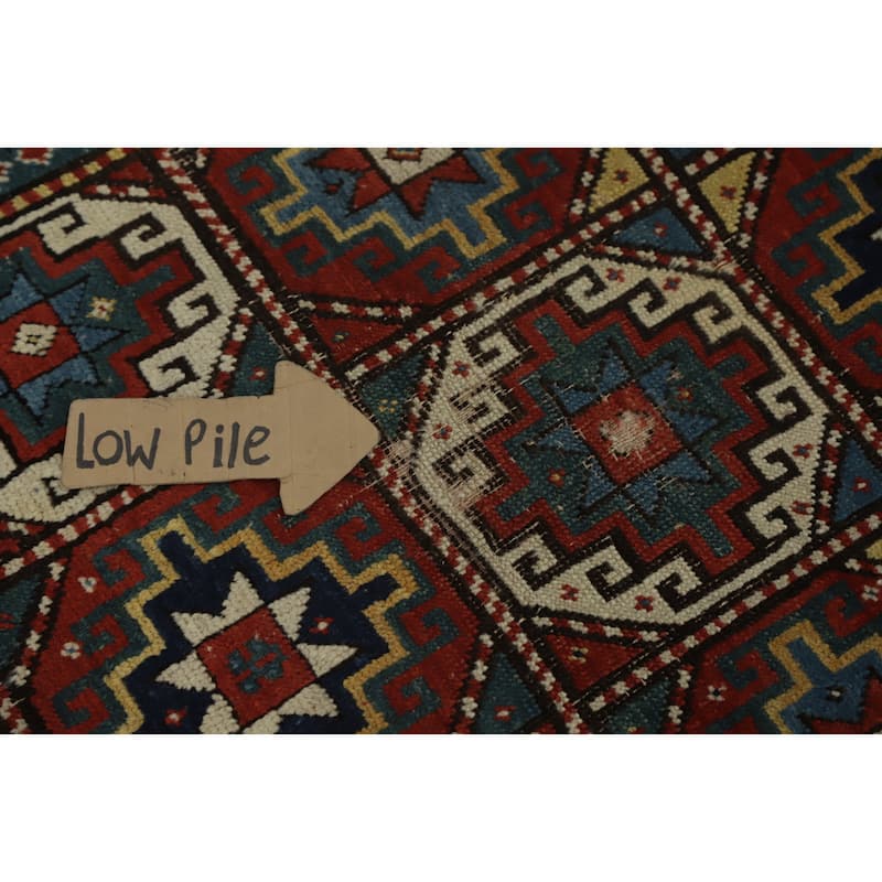 Hand Knotted Oriental 100% Wool Carpet Traditional All-Over Red Shiraz Area Rug - 8' 1'' X 3' 10''