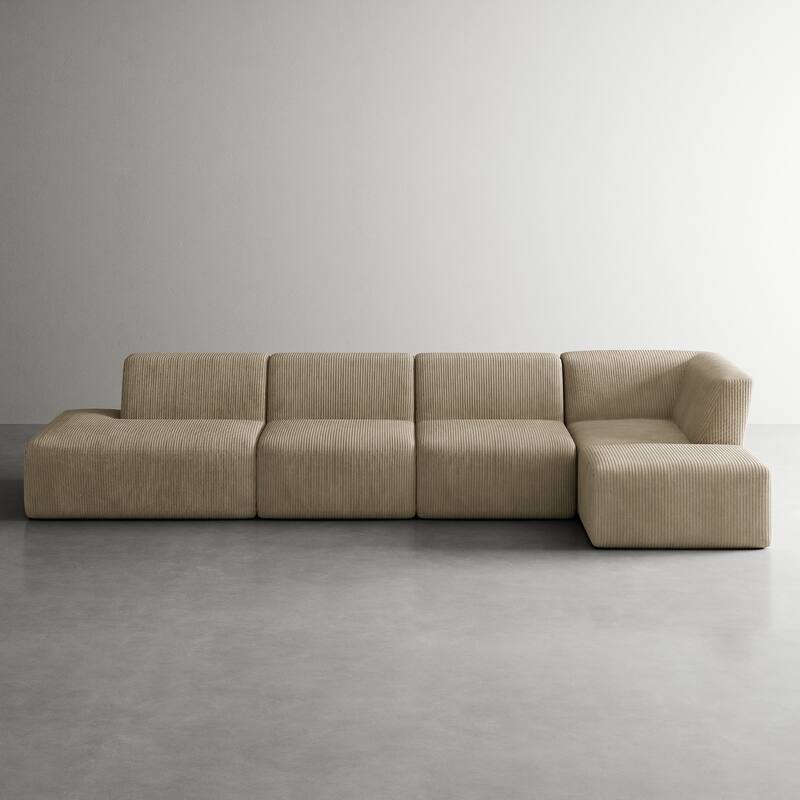 Oversized Corduroy Modular Sectional Fabric Sofa Set