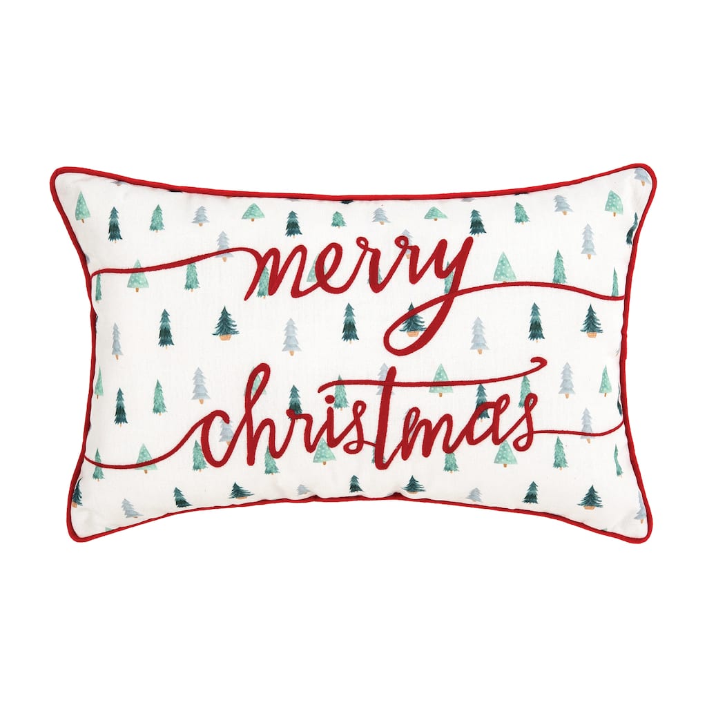 Tree Holiday Printed Throw Pillow